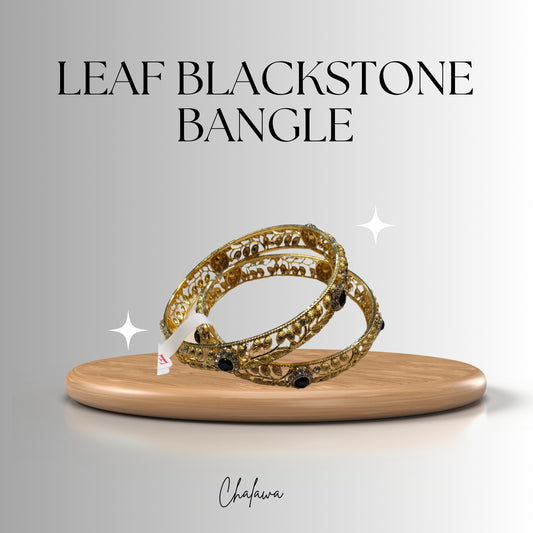 Leaf Blackstone Bangle - Jewelry Women