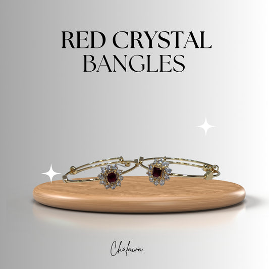 Red Crystal Bangle - Jewelz Women