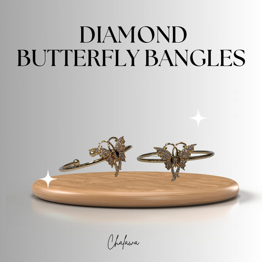 Diamond Butterfly Bangle - Jewelry Women