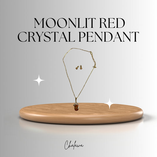 Moonlit Red Crystal Pendant - Jewelry Women