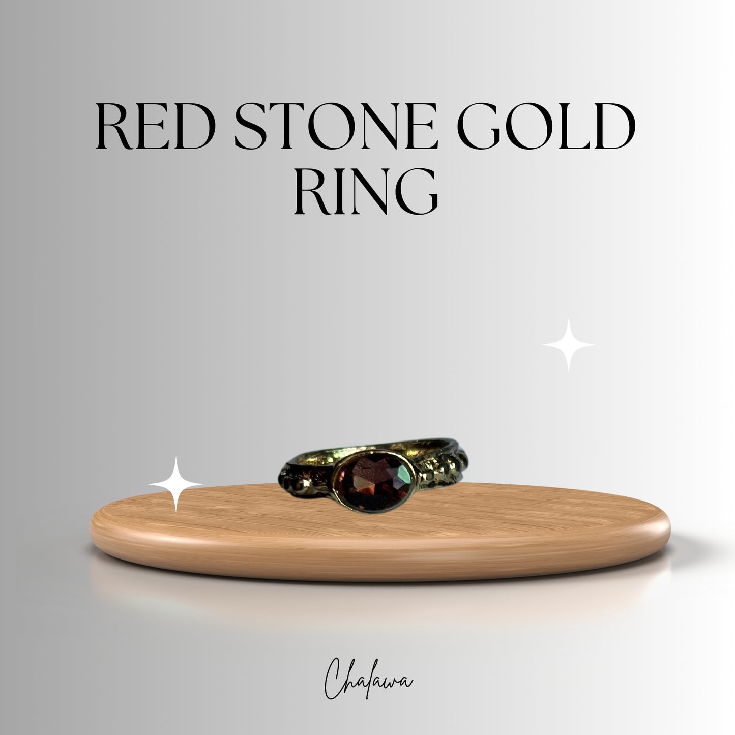 Red Crystal Gold Ring - Jewelry Women