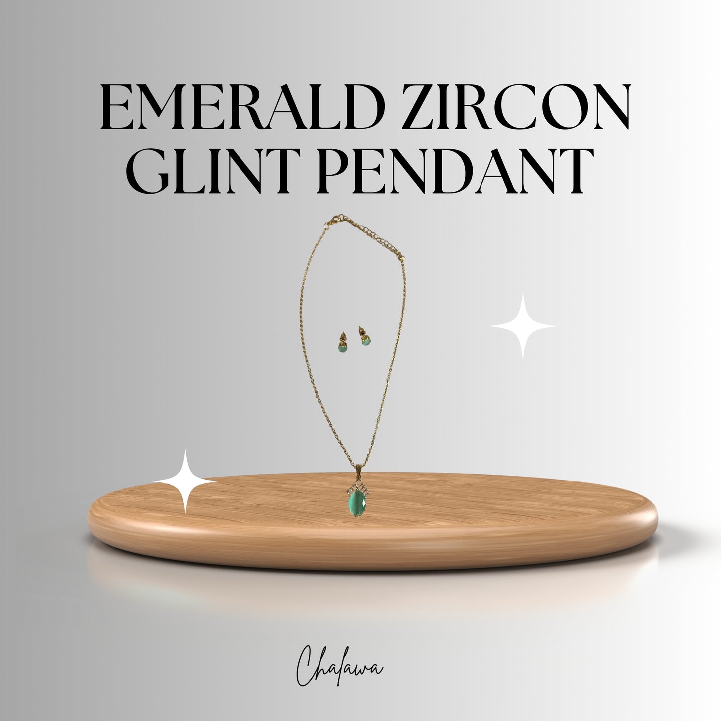 Emerald Zircon Glint Pendant - Jewelry Women