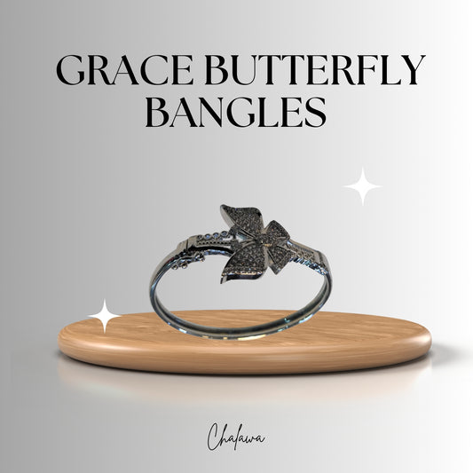 Silver Grace Butterfly Bangle - Jewelry Women