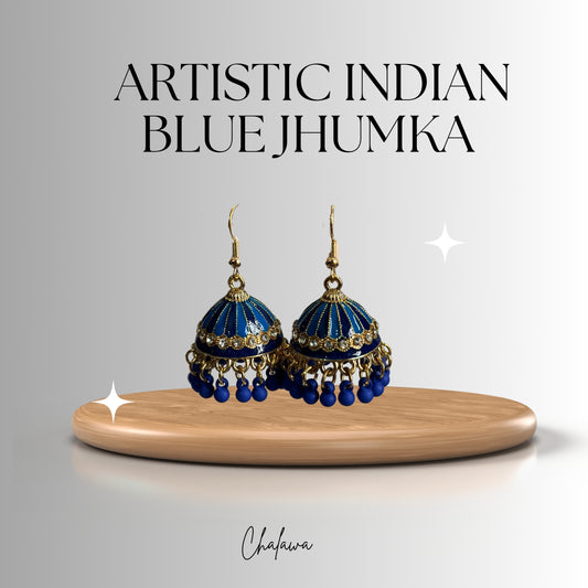 Artistic Indian Blue Jhumka - Jewelry Women