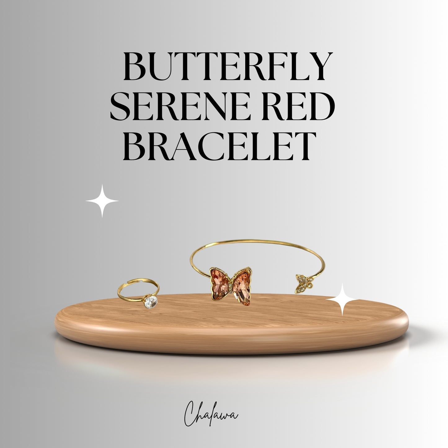 Red Butterfly Serene Bracelet - Jewelz Women